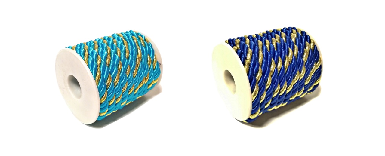 Snur rasucit, bicolor, 8mm - auriu